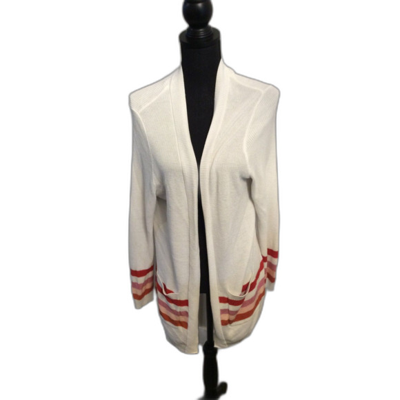 Torrid Size 1X Cardigan Sweater White Striped Trim CUTE - Picture 1 of 4